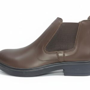 حذاء هاف رجالي من الجلد الطبيعي، نعل مطاطي متين، تصميم كلاسيكي أنيق، متوفر، مقاوم للانزلاق باللون الجملي مقاس 41