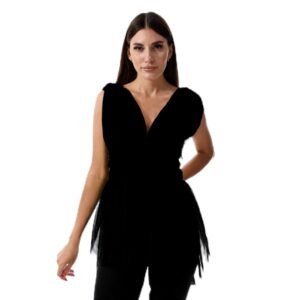 ايه زدز بلوزة من التول بثنيات