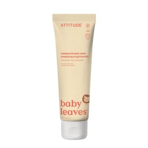 اتيتيود شامبو وغسول جسم 2 في 1 للاطفال، معتمد من اي دبليو جي، تم اختباره من قبل اطباء الجلدية، نباتي ونكتار الكمثرى، 240 مل