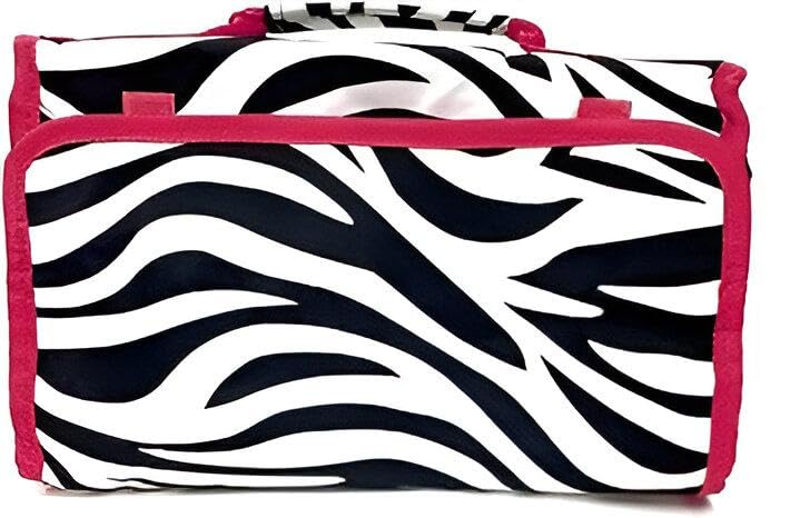 51FQ6WfcOYL منظم ادوات الزينة المحمول - شنطة سفر معلقة بطبعة حمار وحشي مع مساحات تخزين متعددة للمكياج وأدوات النظافة ومستلزمات العناية الشخصية، مناسبة للرجال والنساء (الخيار 1)