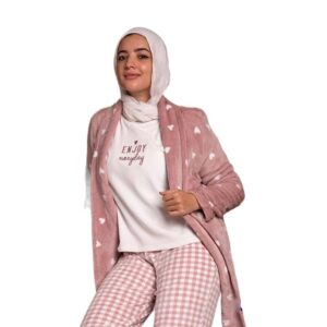 بيجامة حريمى شتوى قطيفة 3 قطع