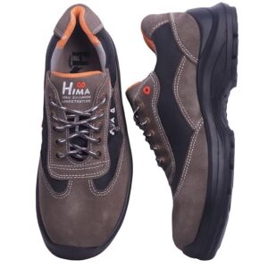 حذاء سيفتي جلد شمواه رمادي للعمل الصناعي من هيما، مقاس 42