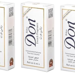 عطر فرنسي ببكرة دوارة خالٍ من الكحول من رفاس دون، 6 مل، مجموعة من 3 قطع