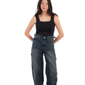 بلوزة بدون أكمام مزدوجة الطبقات برقبة مربعة للنساء من بيلافيو