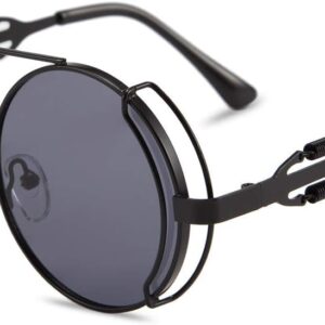نظارات شمسية من ازوني هيبي بتصميم كلاسيكي دائري وتصميم كلاسيكي عصري للحماية من الاشعة فوق البنفسجية 400 للرجال والنساء