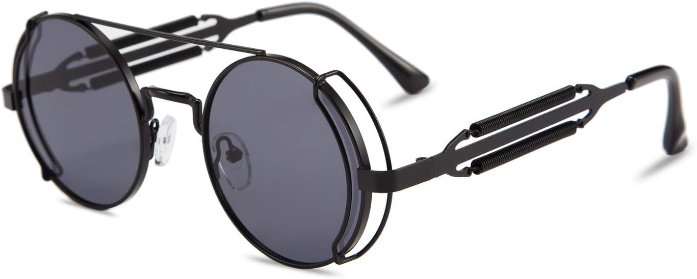 51H0XBQomdL نظارات شمسية من ازوني هيبي بتصميم كلاسيكي دائري وتصميم كلاسيكي عصري للحماية من الاشعة فوق البنفسجية 400 للرجال والنساء