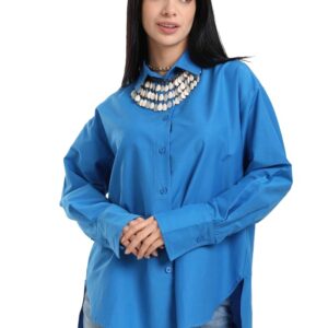 كلو قميص فسكوز مريح غير متساوي