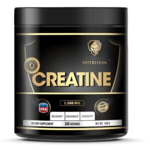 مسحوق كرياتين مونوهيدرات نقي ناعم ميكروي سريع الامتصاص وبدون نكهة وبدون إضافات وغير معدل وراثيا، مصنوع من مواد صديقة لحمية كيتو لتعزيز قوة العضلات وحجمها، 150 ملجم - 30 حصة