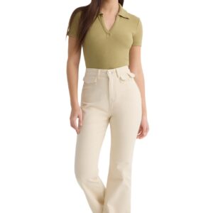 ترنديول بنطلون جينز بقصة واسعة وخصر مرتفع للنساء، لون اكرو، موديل Twoss25Je00170