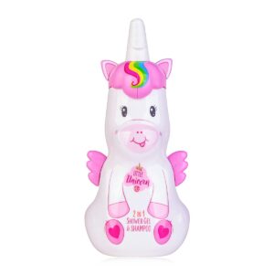 اكسنترا جل استحمام 2 في 1 للاطفال من ليتل يونيكورن، جل استحمام وشامبو للجسم والشعر برائحة الفانيليا في زجاجة يونيكورن مزخرفة، فكرة هدية لحفلات اعياد الميلاد للاطفال