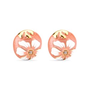 أقراط أذن أنيقة مطلية بالمينا بتصميم زهور للنساء من وايناميليري