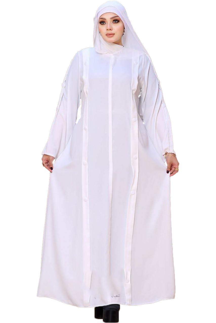 51KO0AirAjL عبايه حج وعمرة قصة فضفاضة و ناعمة مكونه من قطعتين عبايه وحزام منفصل الخامة تيك توك المقاس من 2XL الي 7XL تلبيس من 90 كيلو الي 140 كيلو GAMAL SONS FOR ABAYA GS-0260-34361-Parent