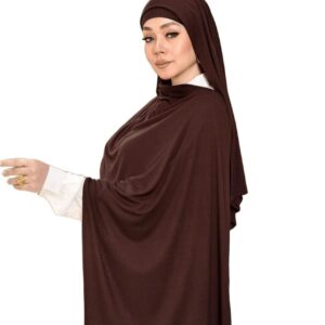 سكارف حجاب من قماش الجل مع باندانا متوفر بـ 20 لون، مقاس 1.9 م × 60 سم