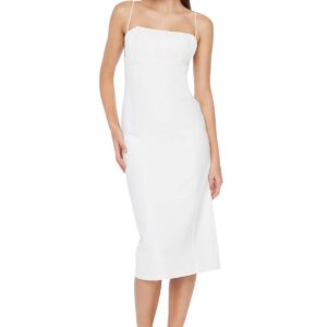 فستان سهرة بنسيج محبوك للنساء والعرائس TPRSS22EL3197 بلون بيج اكرو بتفاصيل ياقة منسوجة من ترينديول