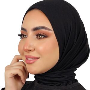 حجاب كويتي بكباسين للنساء – قماش قطن ليكرا مريح بثبات عالي بدون دبابيس – تصميم سهل وأنيق للاستخدام اليومي