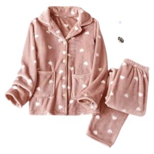 بيجامة حريمي شتوي قطيفة ناعمة – وان سايز مريح