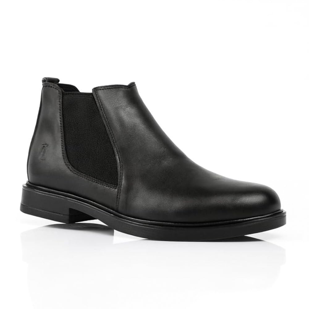 51LTBFqZa8L بوت تشيلسي كلاسيكي للرجال من الجلد الطبيعي مع نعل مطاطي مريح بتصميم أنيق ومتين للارتداء اليومي