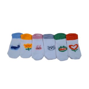 شراب اطفال مجموعه شرابات للأطفال من عمر 0 إلى 3 شهر ( مجموعه من 6 ازواج )، متوفر بألوان أبيض، رمادي، أحمر، بينك، أسود، زيتي