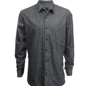 قميص كلاسيكي سادة بأكمام طويلة للرجال بقصة أنيقة ومصنوع من خامة مريحة بتصميم عصري من كامالو