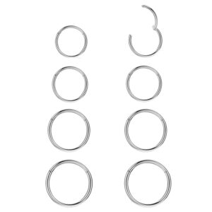 اقراط حلقية لثقب الانف من الستانلس ستيل، اقراط لا تسبب الحساسية، اقراط غضروف الاذن الحلزونية والحاجز الانفي، اقراط ثقب مفصل، اقراط ثقب الجسم، مجوهرات ثقب الجسم للرجال والنساء