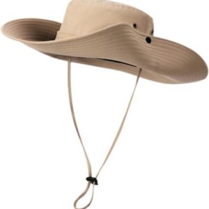 قبعة شمس بحافة عريضة بعامل حماية من الاشعة فوق البنفسجية 50+ للرجال والنساء، قبعة دلو للحماية من الاشعة فوق البنفسجية للصيد والمشي لمسافات طويلة والتخييم في الهواء الطلق، شبكة داخلية جيدة التهوية، شريط عرق مدمج، حبل مقاوم للرياح، مثالية لتسلق الجبال والمزيد