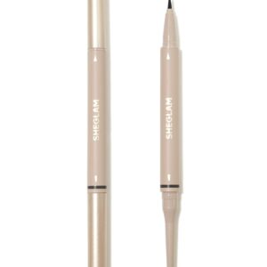 قلم حواجب 2 في 1 مقاوم للماء من شيجلام، لون بني فاتح