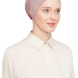 قبعة حجاب، وشاح بيني تحت الكاب، اغطية راس عمامة للنساء، لفافة شعر، قبعة حجاب اسلامية تحت الوشاح، مقاس واحد (بينك)
