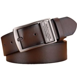 حزام جلد طبيعي للرجال - حزام قابل للتعديل للجينز وسراويل العمل والملابس الرسمية (1.3 م)