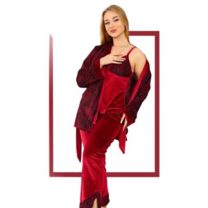 طقم نسائي يتكون من توب بورتال مع بنطلون، ومعه جاكيت من كوتون زون (طقم من ثلاث قطع) مقاس: PS2536