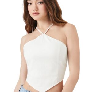 قميص قصير بحاشية على شكل حرف V للنساء من فورايفر 21