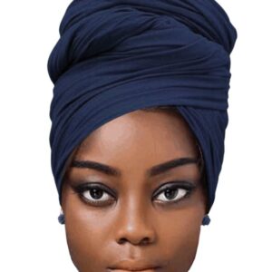 وشاح راس طويل قابل للتمدد من قماش جورسيه صيفي جيد التهوية بلون اسود للنساء خفيف الوزن بلون بينك