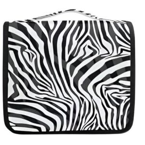 مجموعة ادوات الزينة - منظم سفر معلق محمول بتصميم طباعة حمار وحشي، تخزين فعال لمستحضرات التجميل ومستلزمات العناية الشخصية للرجال والنساء (الخيار الثاني)