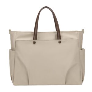 اكسيفور شنطة يد كبيرة توت للابتوب خفيفة الوزن ومقاومة للماء للنساء تناسب 15.6 انش كتف انيقة للمكتب والعمل والسفر مشمشي