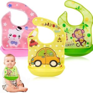 مريلة اطفال من السيليكون قابلة للفصل ومقاومة للماء