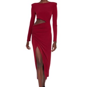 فستان سهرة أنيق منسوج بتفاصيل مفرغة للنساء TPRAW23EL00272 من ترنديول