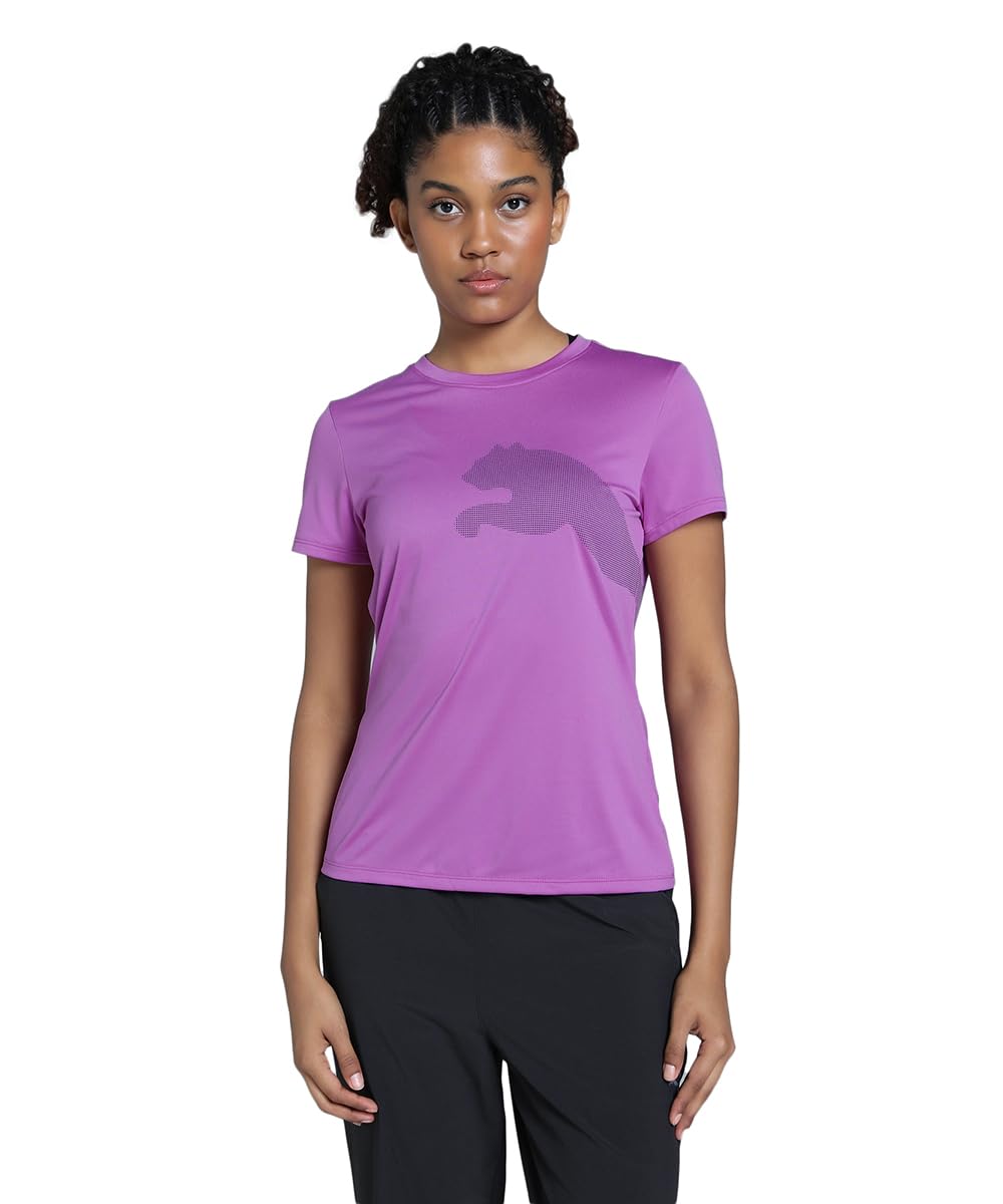 51UFqCK1iNL PUMA Womens W TAD BIG LOGO TEE Wild Berry Classic