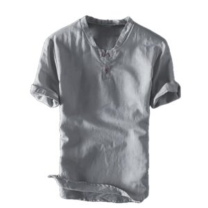 قميص كتان اسباني بتصميم عصري جذاب للرجال