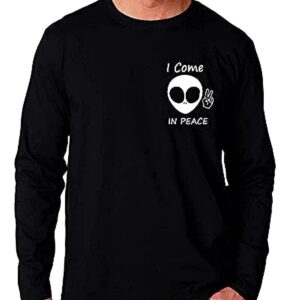 تي شيرت بكم طويل للرجال- اسود، X-L