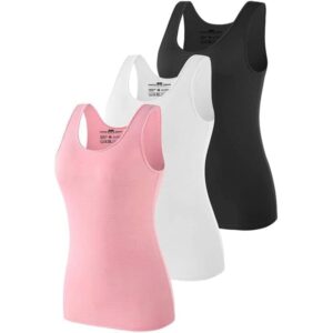 مجموعة توبات كات قطنية سادة مرنة من ميسري 3 قطع متعدد الألوان XXL للالنساء