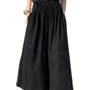 بنطلون اساكوسا من كيه كايرديا بطول وتصميم مشابه للتنورة لباس موحد طويل صيفي للسيدات بتصميم كاجوال مع جيوب للنساء