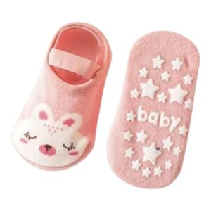 شراب جكار أطفال حديثي الولاده من القطن مزود باستك مانعة للانزلاق للأولاد والبنات اشكال رسومات كرتونيه ، مناسبة للأطفال بعمر 0 حتى 12 شهراً موديل 373