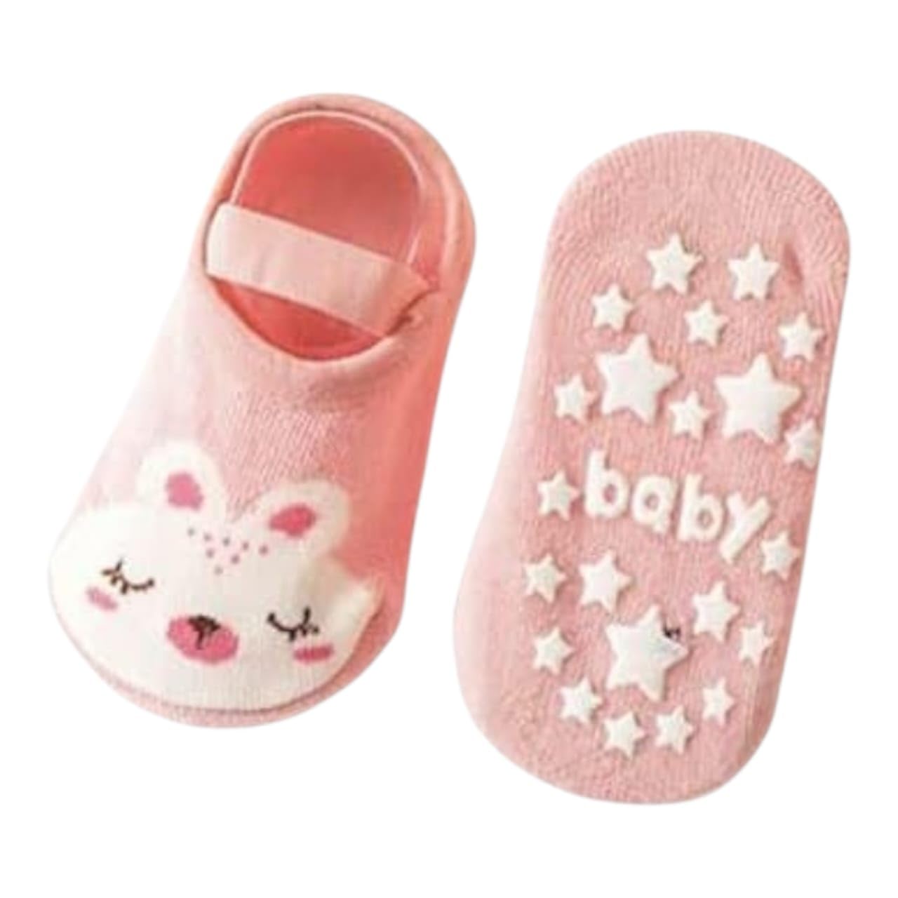 51XmGsY84ML شراب جكار أطفال حديثي الولاده من القطن مزود باستك مانعة للانزلاق للأولاد والبنات اشكال رسومات كرتونيه ، مناسبة للأطفال بعمر 0 حتى 12 شهراً موديل 373