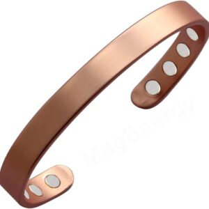 إسورة للجنسين، مصنوعة من النحاس، بلون نحاسي وتصميم بسيط أنيق، مقاس قابل للتعديل