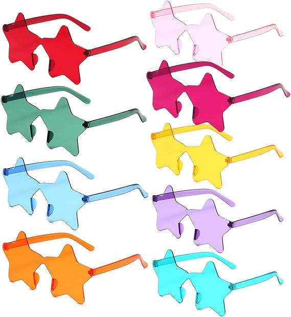 51Y2xrF3XWL نظارات شمسية بتصم��م نجوم بدون اطار من واي اتش ار واي، هدايا للحفلات للجنسين، نظارات شمسية شفافة بلون كاندي، نظارات ملونة لحفلات توديع العزوبية ودعائم كشك التصوير