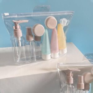 طقم مستلزمات السفر الشخصي 11 قطعة للكريمات واللوشنات والعناية بالبشرة • مع طقم التخزين المرفق وأدوات التعبئة العملية • استعد لرحلاتك بأ - من جينيريك