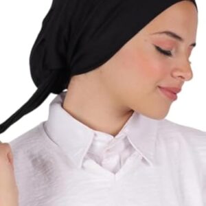 سكارف للنساء بدون خيوط لتغطية الرأس والرقبة مقاس واحد من لي فوال، أسود، مقاس واحد