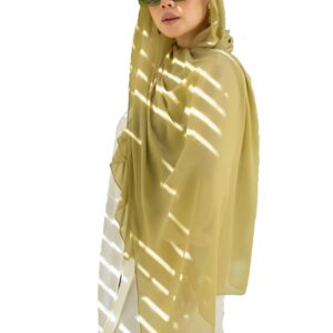 سكارف شيفون سادة ممتاز للنساء، 20 لون، مقاس 180 × 75 سم