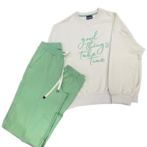 طقم بيجامة مكون قطعتين من بلوزة بأكمام طويلة وبنطلون للنساء من دايس، عبوة من قطعتين