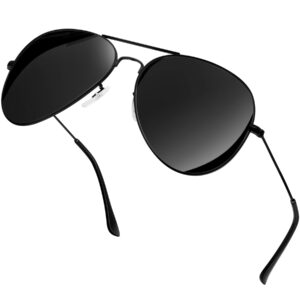 نظارة شمسية ريترو بعدسات مستقطبة وإطار معدني بنمط عسكري 100% للجنسين من كاناستال، نظارات مصنوعة خليط خفيف للغاية مناسبة للقيادة في الهواء الطلق وتوفر حماية الأشعة فوق البنفسجية 400