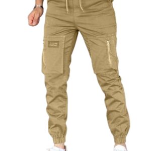 بنطلون كارغو رجالي كاجوال بجيوب متعددة وسحاب، تصميم عصري مريح ومناسب لجميع الفصول سويت بانتس كارجو للشباب والرجال من ميزة